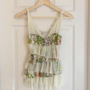 🍀 { Anthro} Weston Wear SF Floral Ruffle Top